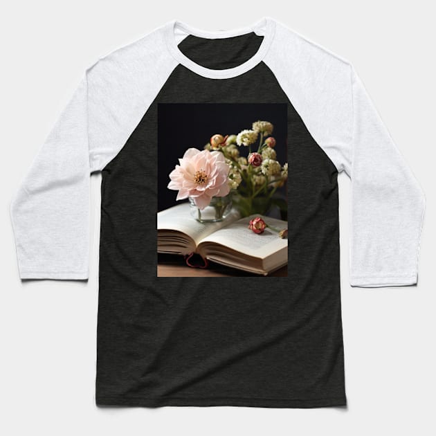 book flowers Baseball T-Shirt by Sask Designer